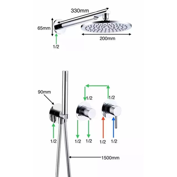Душевая система для ванны Grocenberg GB5090GO, золото фото 2