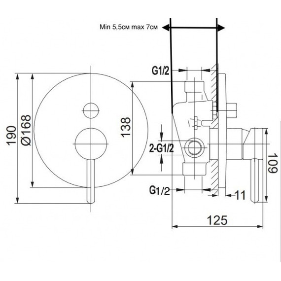 Душевая система для ванны Grocenberg GB5099MG-3, матовое золото фото 2