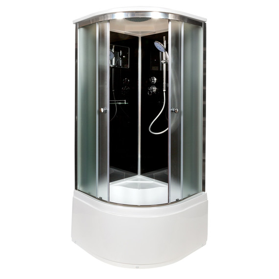 Душевая кабина Avacan 100x100 см B10SBLACK, хром/матовое (безсиликоновая сборка) фото 2