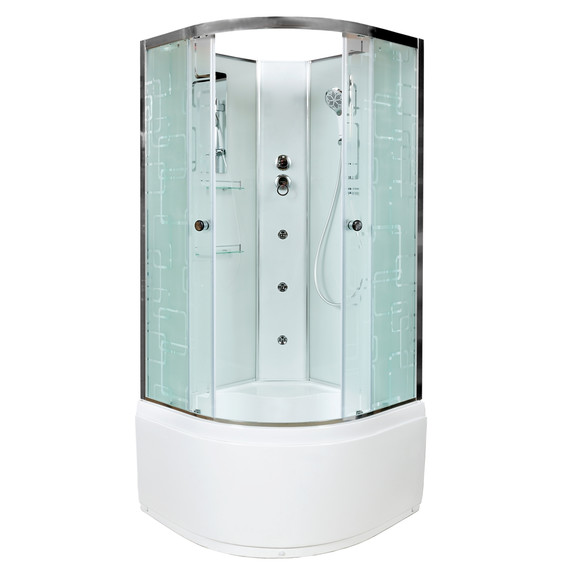 Гидробокс Avacan 80x80 см EM4580NGM, хром/узор (безсиликоновая сборка) -  Гидробокс Avacan 80x80 см EM4580NGM, хром/узор (безсиликоновая сборка) фото