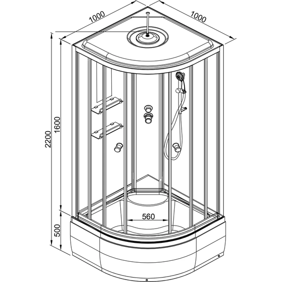 Душевая кабина Avacan 100x100 см EM4510, хром/узор (безсиликоновая сборка) фото 20