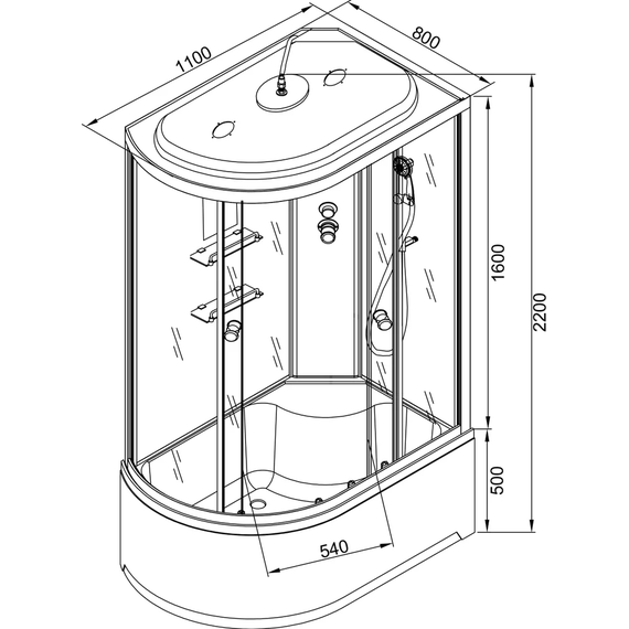 Гидробокс Avacan 110x80 см EM4511RGM, хром/узор (безсиликоновая сборка) - 17 Гидробокс Avacan 110x80 см EM4511RGM, хром/узор (безсиликоновая сборка) фото 17