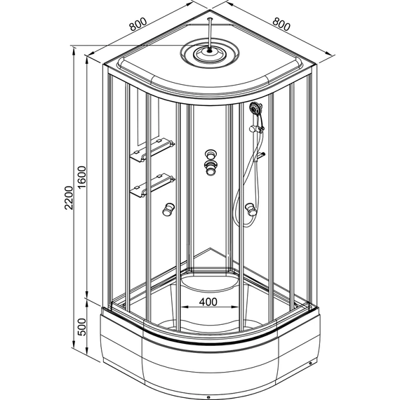 Гидробокс Avacan 80x80 см EM4580GM, хром/узор (безсиликоновая сборка) - 28 Гидробокс Avacan 80x80 см EM4580GM, хром/узор (безсиликоновая сборка) фото 28