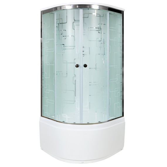 Душевая кабина Avacan 100x100 см EM4510, хром/узор (безсиликоновая сборка) фото 2