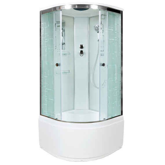 Душевая кабина Avacan 80x80 см EM4580, хром/узор (безсиликоновая сборка) фото 2