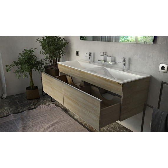 Тумба подвесная с раковиной Velvex Pulsus 140 см tpPUL.140-25, дуб сонома - 5 Тумба подвесная с раковиной Velvex Pulsus 140 см tpPUL.140-25, дуб сонома фото 5