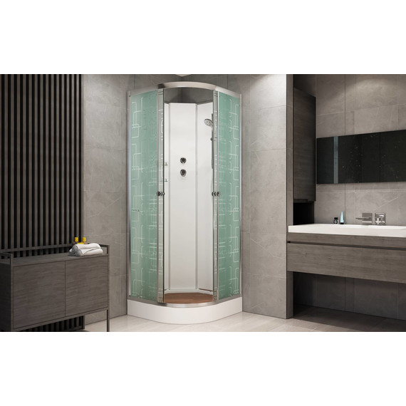 Душевая кабина Avacan 90x90 см EM1590NLED, хром/узор (безсиликоновая сборка) фото 3