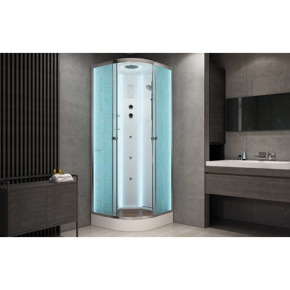 Душевая кабина Avacan 90x90 см EM1590LED, хром/узор (безсиликоновая сборка) фото 37