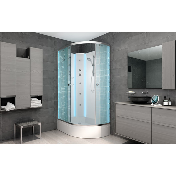 Душевая кабина Avacan 120x80 см EM2712LNLED, хром/узор (безсиликоновая сборка) фото 3