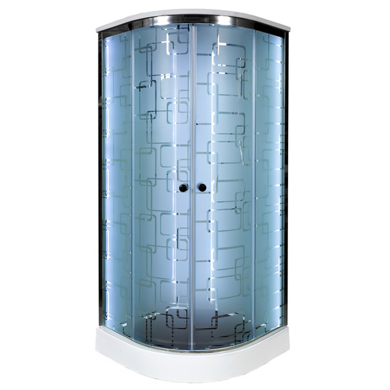 Душевая кабина Avacan 80x80 см EM1580LED, хром/узор (безсиликоновая сборка) фото 2