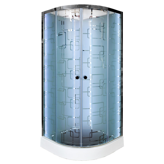 Гидробокс Avacan 80x80 см EM1580LED+GM, хром/узор (безсиликоновая сборка) - 2 Гидробокс Avacan 80x80 см EM1580LED+GM, хром/узор (безсиликоновая сборка) фото 2