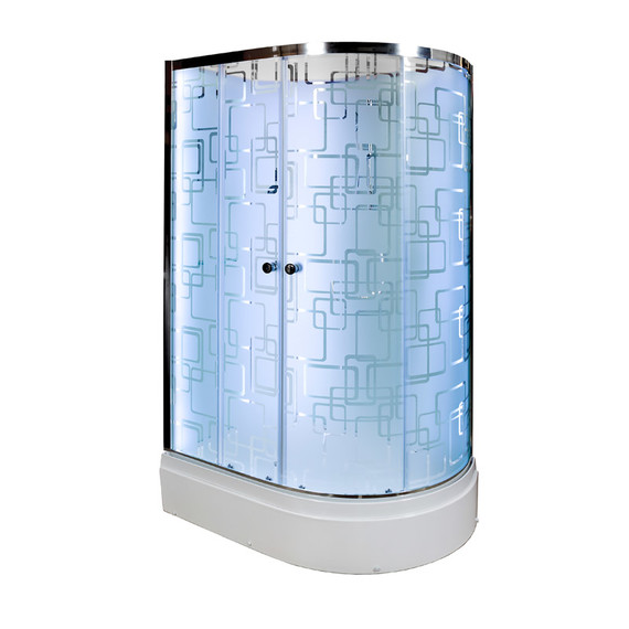 Душевая кабина Avacan 120x80 см EM2712LNLED, хром/узор (безсиликоновая сборка) фото 2