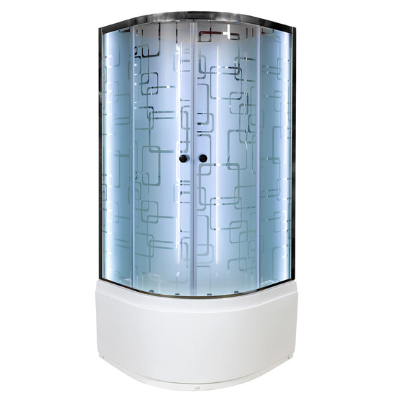 Душевая кабина Avacan 100x100 см EM4510NLED, хром/узор (безсиликоновая сборка) фото 2