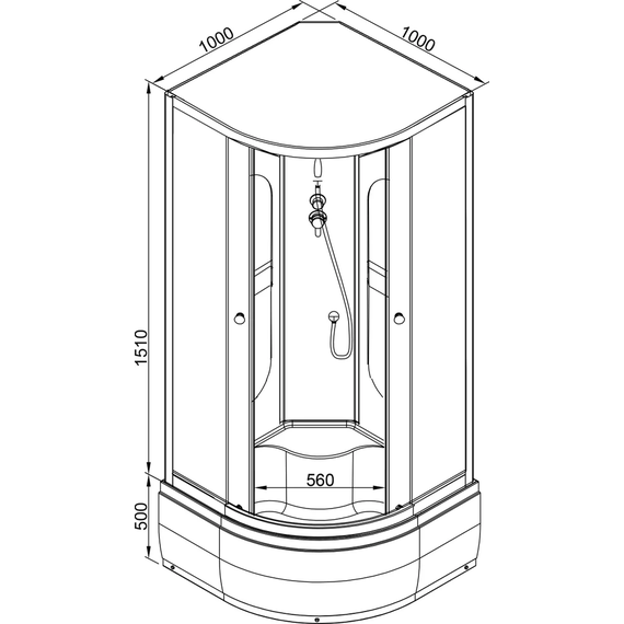 Душевая кабина Avacan 100x100 см L910N, хром/матовое (безсиликоновая сборка) фото 18