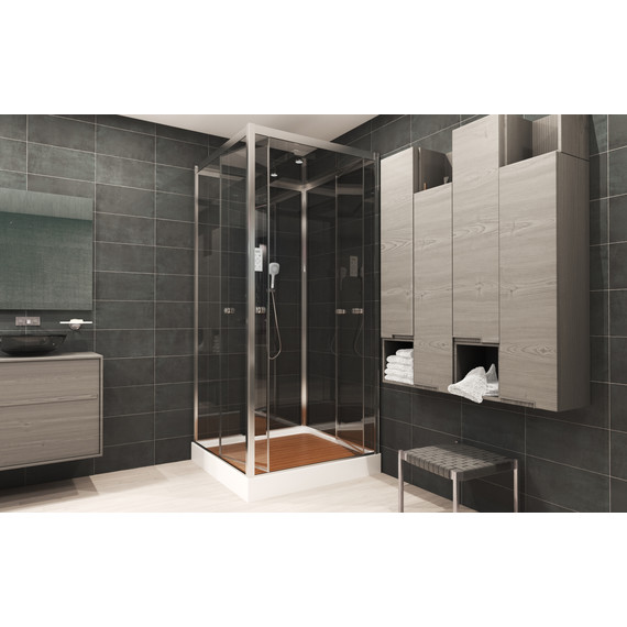 Гидробокс Avacan 100x100 см Z111STEAM, хром/прозрачное (безсиликоновая сборка) - 3 Гидробокс Avacan 100x100 см Z111STEAM, хром/прозрачное (безсиликоновая сборка) фото 3