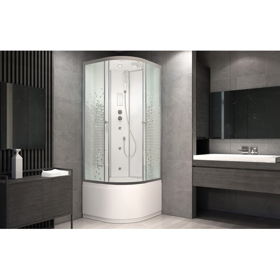 Гидробокс Avacan 80x80 см L980GM+EL, хром/узор (безсиликоновая сборка) - 3 Гидробокс Avacan 80x80 см L980GM+EL, хром/узор (безсиликоновая сборка) фото 3