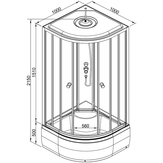 Душевая кабина Avacan 100x100 см L910EL, хром/матовое (безсиликоновая сборка) фото 31