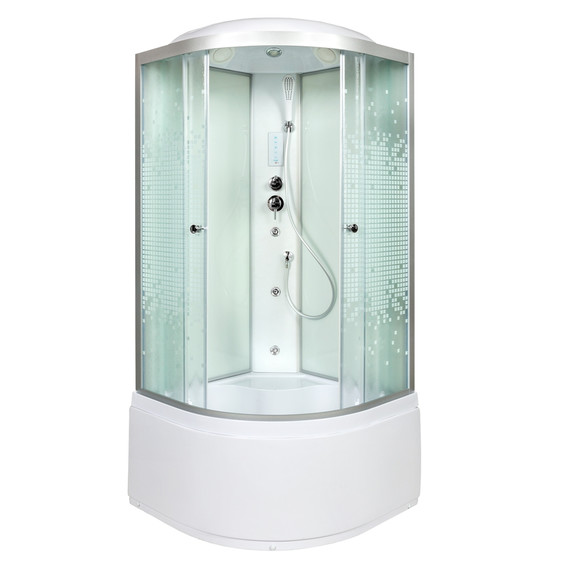 Гидробокс Avacan 80x80 см L980GM+EL, хром/узор (безсиликоновая сборка) -  Гидробокс Avacan 80x80 см L980GM+EL, хром/узор (безсиликоновая сборка) фото