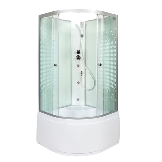 Гидробокс Avacan 80x80 см L980NGM, хром/узор (безсиликоновая сборка) -  Гидробокс Avacan 80x80 см L980NGM, хром/узор (безсиликоновая сборка) фото