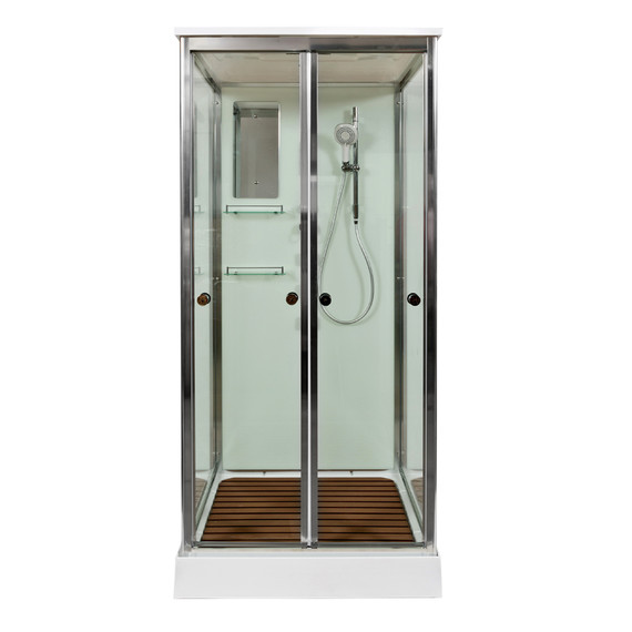 Гидробокс Avacan 80x80 см V8015, хром/прозрачное (безсиликоновая сборка) - 4 Гидробокс Avacan 80x80 см V8015, хром/прозрачное (безсиликоновая сборка) фото 4