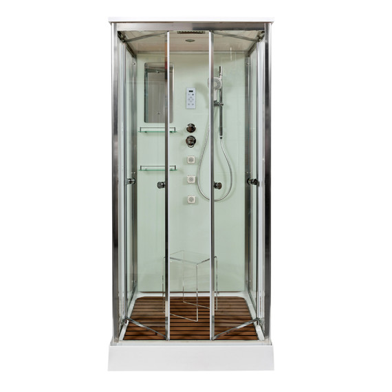 Гидробокс Avacan 80x80 см V8015, хром/прозрачное (безсиликоновая сборка) - 6 Гидробокс Avacan 80x80 см V8015, хром/прозрачное (безсиликоновая сборка) фото 6