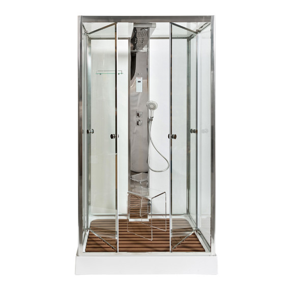 Гидробокс Avacan 120x90 см Z122STEAM, хром/прозрачное (безсиликоновая сборка) -  Гидробокс Avacan 120x90 см Z122STEAM, хром/прозрачное (безсиликоновая сборка) фото