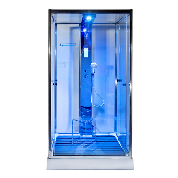 Гидробокс Avacan 100x100 см Z111STEAM, хром/прозрачное (безсиликоновая сборка) - 6 Гидробокс Avacan 100x100 см Z111STEAM, хром/прозрачное (безсиликоновая сборка) фото 6