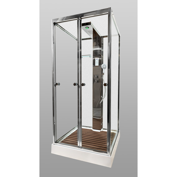 Гидробокс Avacan 100x100 см Z111MT, хром/прозрачное (безсиликоновая сборка) - 5 Гидробокс Avacan 100x100 см Z111MT, хром/прозрачное (безсиликоновая сборка) фото 5