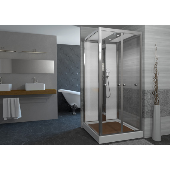 Гидробокс Avacan 100x100 см Z111MT, хром/прозрачное (безсиликоновая сборка) - 2 Гидробокс Avacan 100x100 см Z111MT, хром/прозрачное (безсиликоновая сборка) фото 2