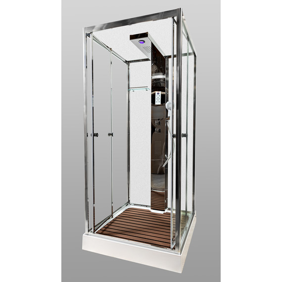 Гидробокс Avacan 100x100 см Z111MT, хром/прозрачное (безсиликоновая сборка) - 3 Гидробокс Avacan 100x100 см Z111MT, хром/прозрачное (безсиликоновая сборка) фото 3