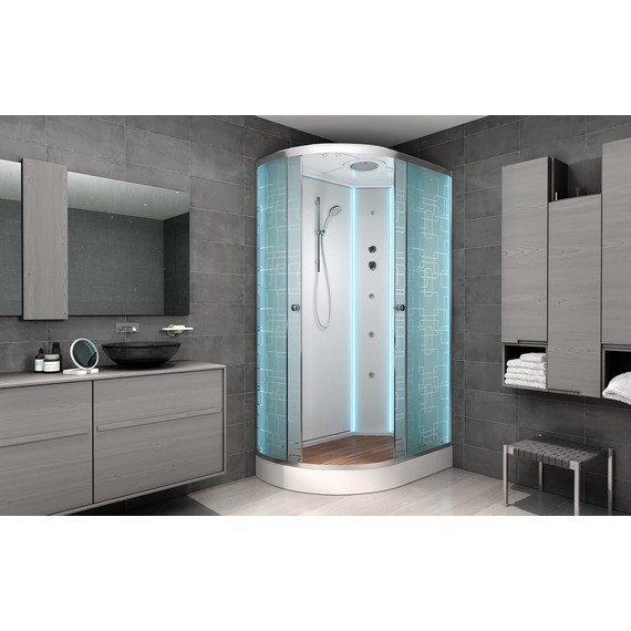 Гидробокс Avacan 120x90 см EM2012RLED+GM, хром/узор (безсиликоновая сборка) - 3 Гидробокс Avacan 120x90 см EM2012RLED+GM, хром/узор (безсиликоновая сборка) фото 3