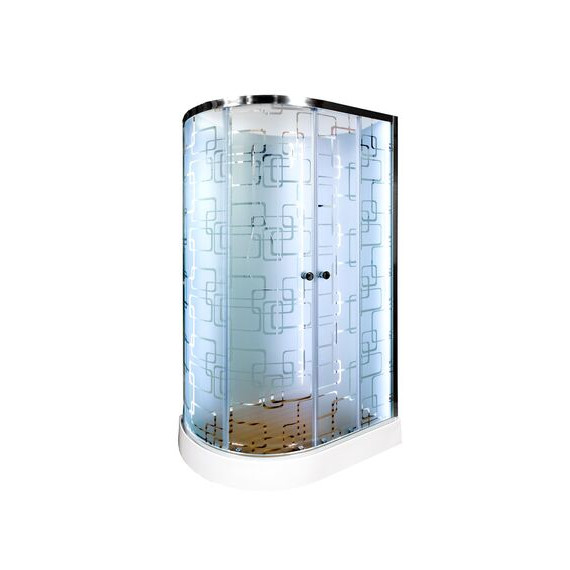 Душевая кабина Avacan 120x90 см EM2012RNLED, хром/узор (безсиликоновая сборка) фото 2