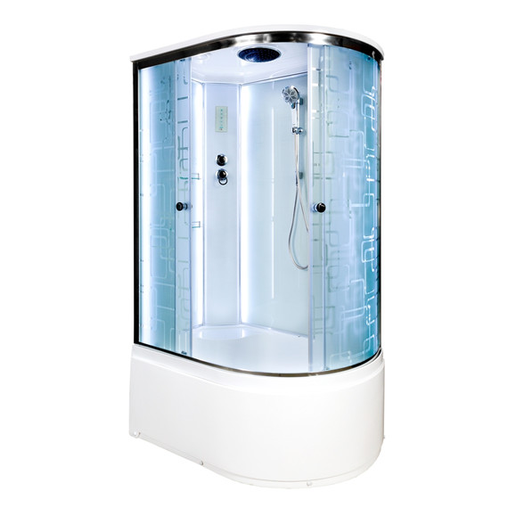 Душевая кабина Avacan 120x90 см EM5012LLED, хром/узор (безсиликоновая сборка) фото 