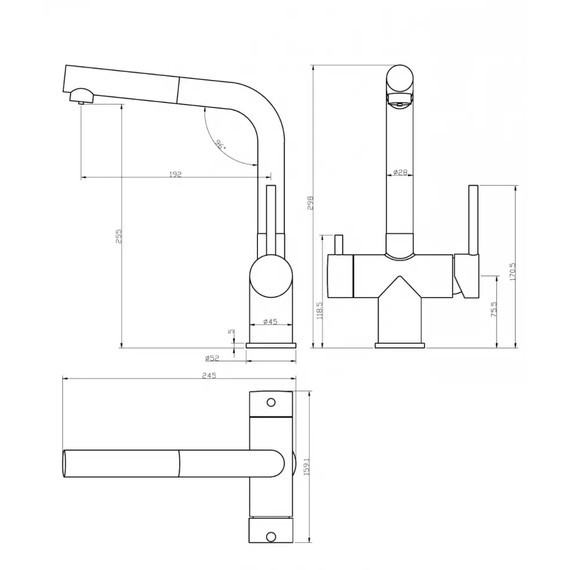 Смеситель для кухни Grocenberg GB4097NK, никель фото 4