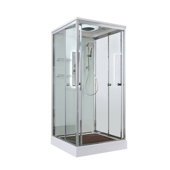 Гидробокс Avacan 80x80 см V2080LED, хром/прозрачное (безсиликоновая сборка) - 3 Гидробокс Avacan 80x80 см V2080LED, хром/прозрачное (безсиликоновая сборка) фото 3