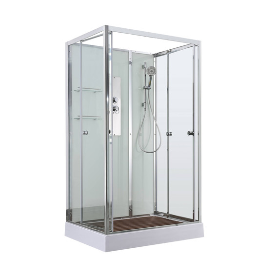 Душевая кабина Avacan 100x80 см V2810N, хром/прозрачное (безсиликоновая сборка) фото 