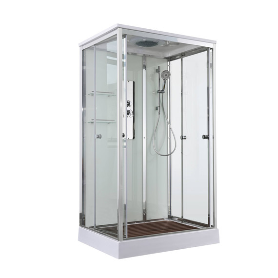 Душевая кабина Avacan 100x80 см V2810, хром/прозрачное (безсиликоновая сборка) фото 