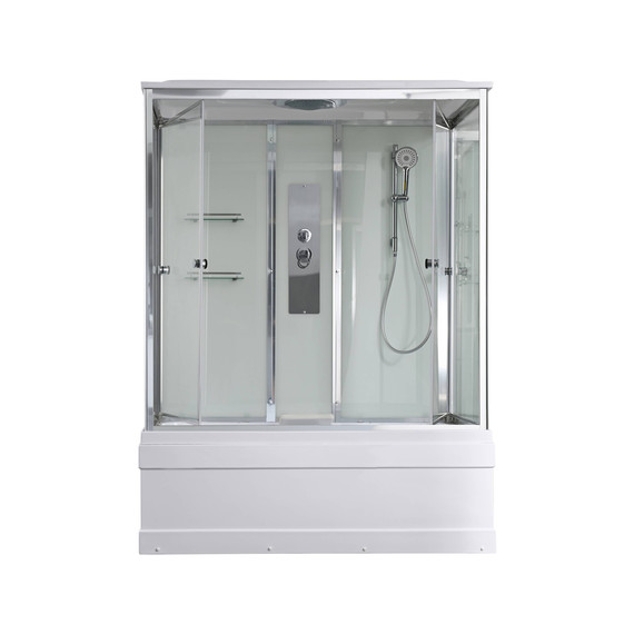 Душевая кабина Avacan 150x85 см V5015, хром/прозрачное (безсиликоновая сборка) фото 