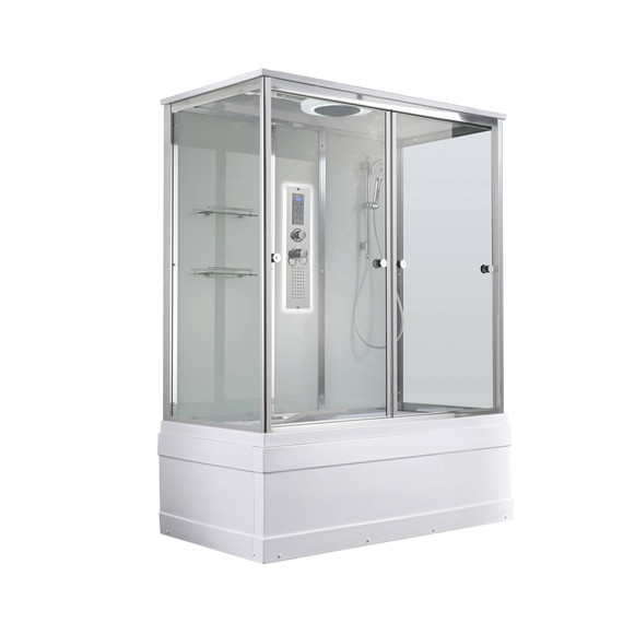 Гидробокс Avacan 160x85 см V5016LED, хром/прозрачное (безсиликоновая сборка) -  Гидробокс Avacan 160x85 см V5016LED, хром/прозрачное (безсиликоновая сборка) фото