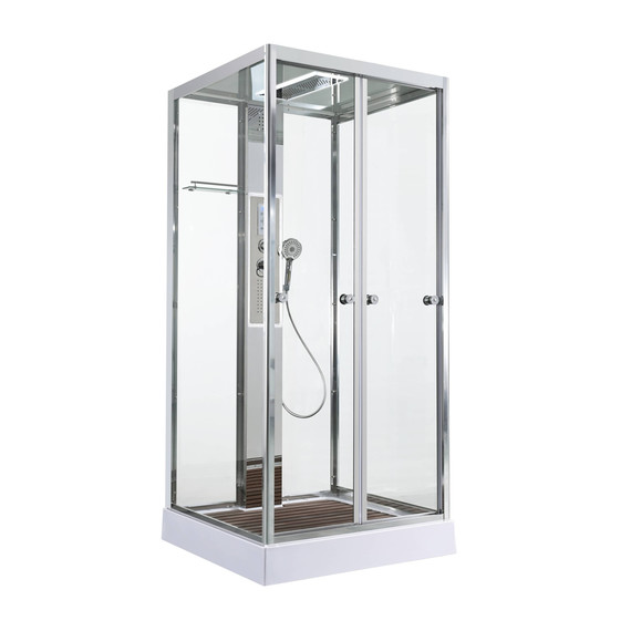 Гидробокс Avacan 100x100 см Z1910LED, хром/прозрачное (безсиликоновая сборка) -  Гидробокс Avacan 100x100 см Z1910LED, хром/прозрачное (безсиликоновая сборка) фото