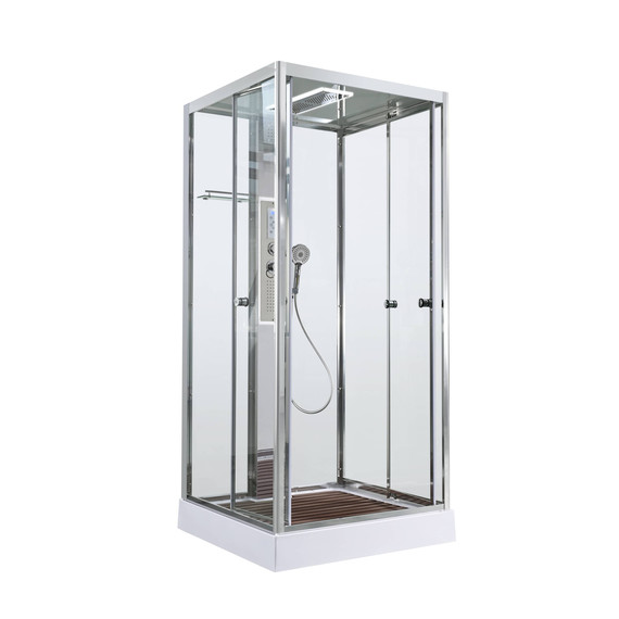 Гидробокс Avacan 100x100 см Z1910LED, хром/прозрачное (безсиликоновая сборка) - 3 Гидробокс Avacan 100x100 см Z1910LED, хром/прозрачное (безсиликоновая сборка) фото 3