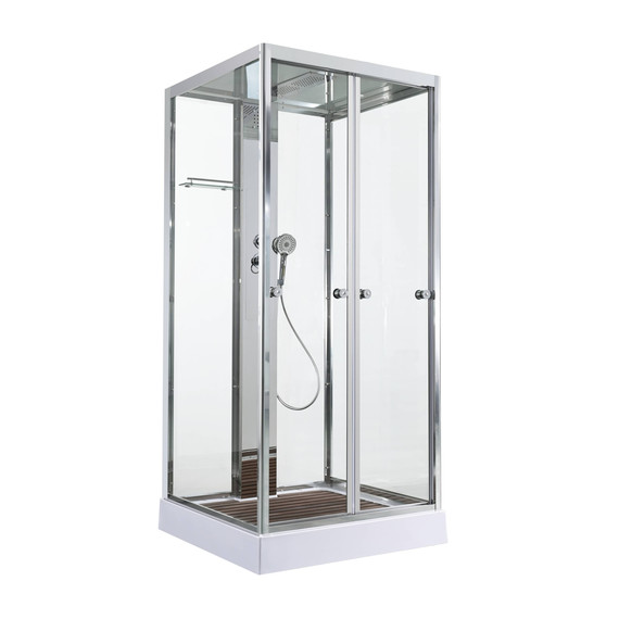Душевая кабина Avacan 100x100 см Z1910, хром/прозрачное (безсиликоновая сборка) фото 3