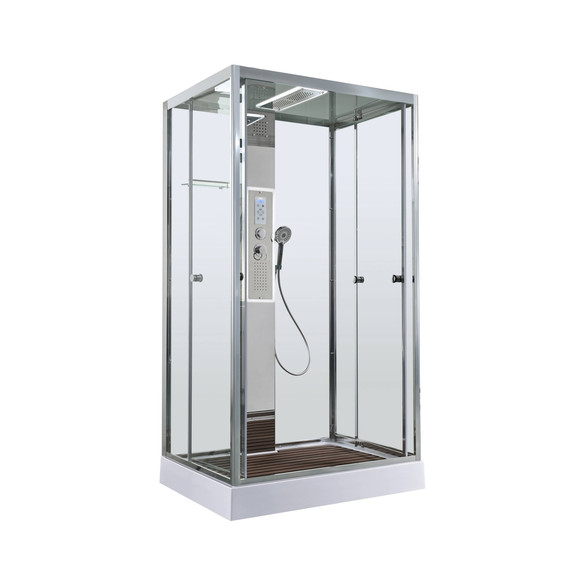 Гидробокс Avacan 110x90 см Z1911LED, хром/прозрачное (безсиликоновая сборка) -  Гидробокс Avacan 110x90 см Z1911LED, хром/прозрачное (безсиликоновая сборка) фото