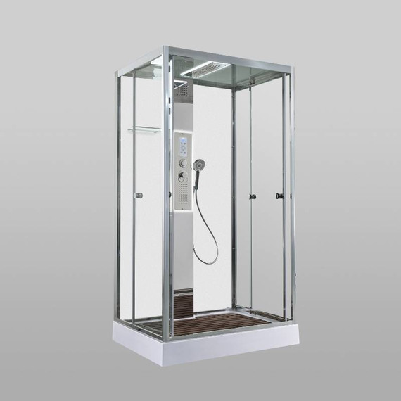 Гидробокс Avacan 120x90 см Z1912LEDMT, хром/прозрачное (безсиликоновая сборка) -  Гидробокс Avacan 120x90 см Z1912LEDMT, хром/прозрачное (безсиликоновая сборка) фото