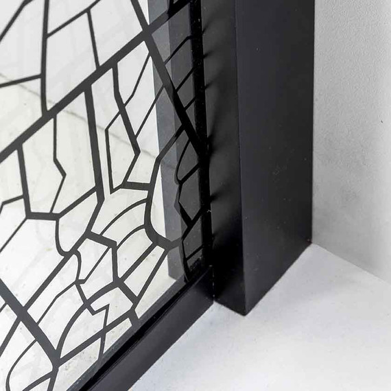 Душевое ограждение Avacan 90х90 см PB90, чёрный/узор фото 5