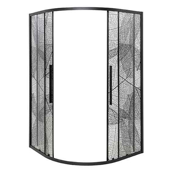 Душевое ограждение Avacan 100х100 см HB100, чёрный/узор фото 4