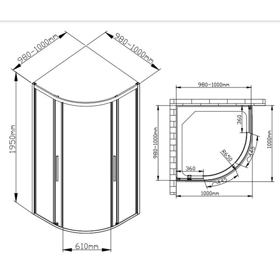Душевое ограждение Avacan 100х100 см HC100, хром/прозрачное фото 8