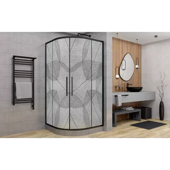Душевое ограждение Avacan 80х80 см HB80MT, чёрный/матовое фото 3