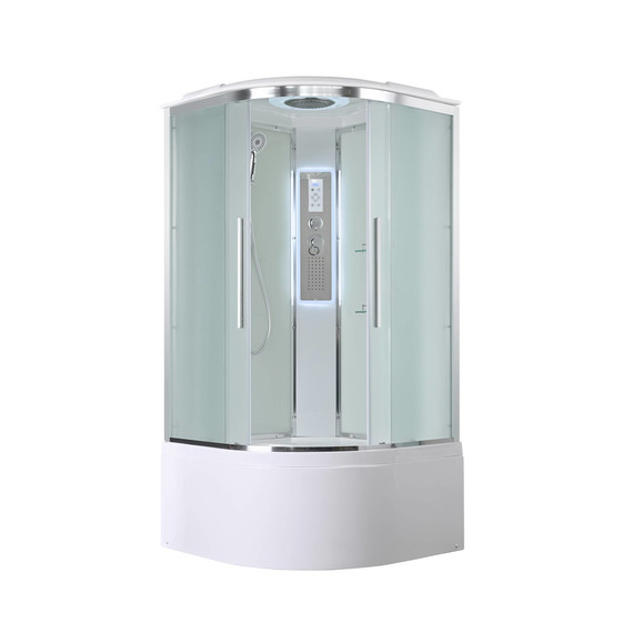 Душевая кабина Avacan 110x110 см EM5011LEDnew, хром/матовое (безсиликоновая сборка) фото 