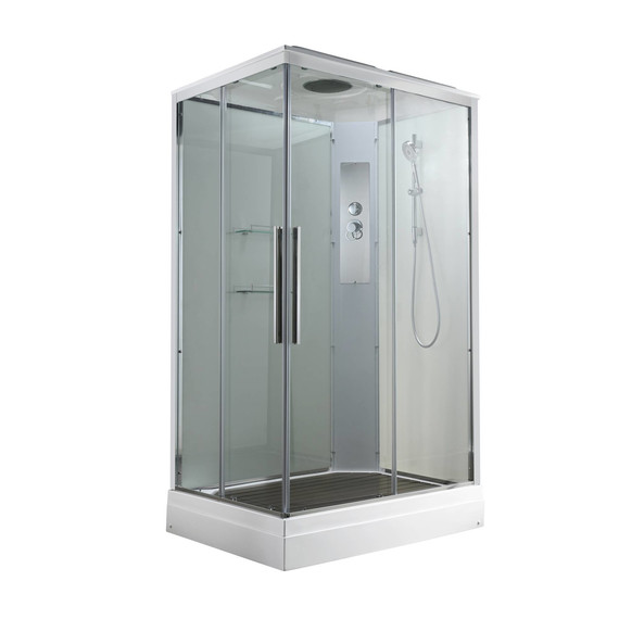 Душевая кабина Avacan 100x80 см K2810, хром/прозрачное (безсиликоновая сборка) фото 